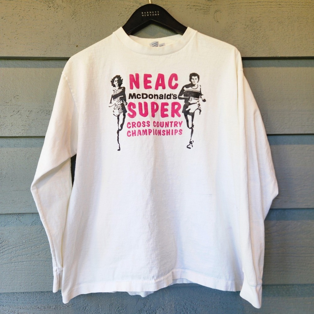 Vintage NEAC McDonald's Shirt Mens XL White Long Sleeve Cross Country 80s Rare